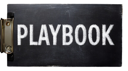 Playbook word on a black clipboard.