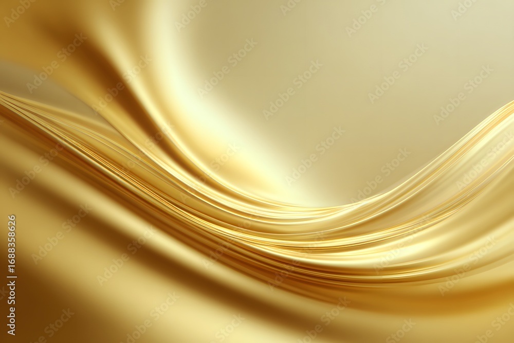 Poster abstract background with golden waves, soft light and shadow, blurred edges, creating an elegant and