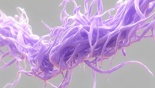 Abstract Purple Tendrils on Grey Surface Macro Close-up - Powered by Adobe