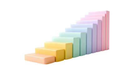 Pastel Staircase Success Growth Achievement Concept