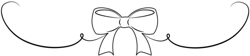 Hand drawn girly coquette bow ribbon for design template birthday, wedding, Christmas card, invitation, sale banner.