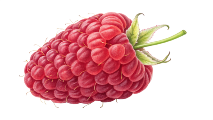 Realistic raspberry isolated on transparent background, perfect for healthy eating, dessert, and summerthemed designs