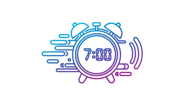 Fast-Moving Gradient Alarm Clock Showing 7 -00 AM.
