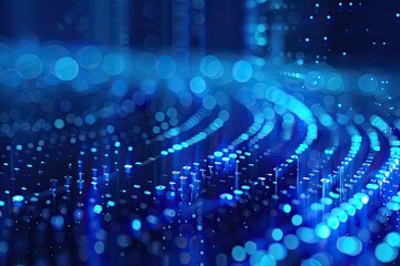 Clear Pixel Visual of Vibrant Blue Technology Background with Digital Tech Circles