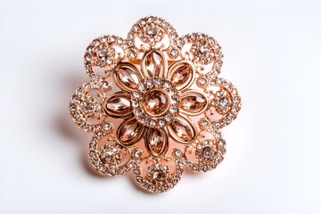 Fototapeta premium Discover the Intricate Brooch Pin: Beautifully Isolated on White for Elegant Jewelry Display