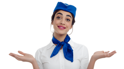 Flight Attendant with a questioning expression