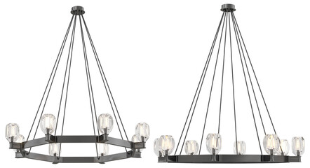 cut out interior modern lamp - with white background - elegant style -minimal Chandelier light