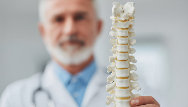 Spinal Insight: Modern Medical Demonstration of Vertebral Anatomy and Nervous System by Orthopedic Specialist in Clinical Practice - Powered by Adobe