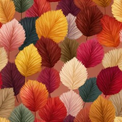 Colorful autumn leaves pattern on a warm background.