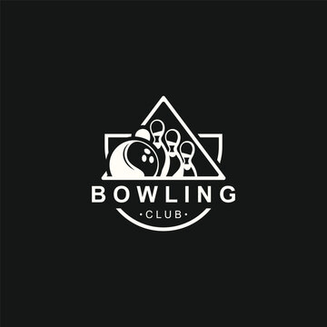 Bowling logo sport design bowling tournament symbol badge template