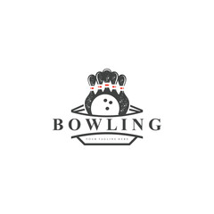 Bowling logo sport design bowling tournament symbol badge template