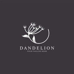 Dandelion Flower Logo minimalist simple Elegant design template