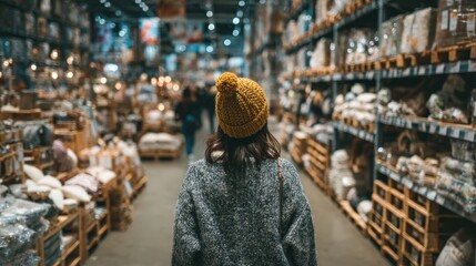 Obraz premium Exploring unique home decor items local warehouse shopping experience urban environment shopper's perspective