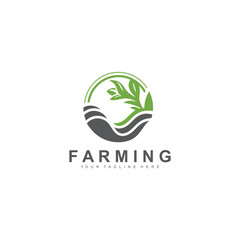 Farming agriculture logo template design plant harvest farm symbol