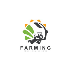 Farming agriculture logo template design plant harvest farm symbol