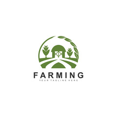 Farming agriculture logo template design plant harvest farm symbol