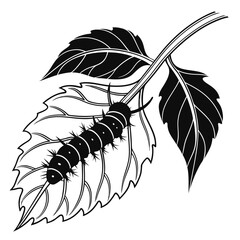 vector black silhouette of a leaf