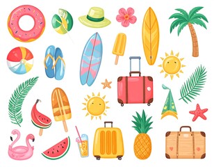 Summer vacation icons
