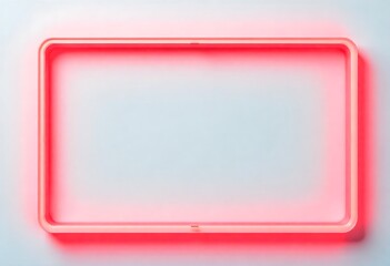 Red neon glowing frame on transparent background. Futuristic abstract border with electric light lines. Perfect for modern design, decoration, posters, digital artwork, templates, creative projects.