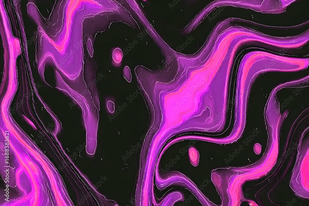 Poster a black and purple pattern with pink highlights, creating an abstract design that resembles flowing 
