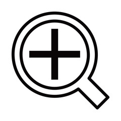虫眼鏡とプラスのアイコン