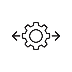Gear Mechanism with Arrows Icon Vector Design