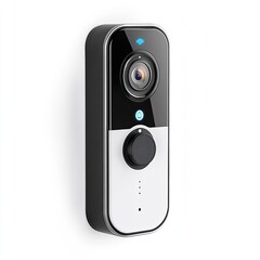 Ultra Hd Image of a Photo Doorbell Camera, Isolated on a White Background