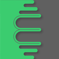 Obraz premium 3D abstract illustration of merged capital letters E in green and grey