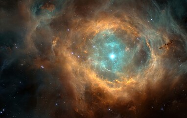 Obraz premium Cosmic nebula, swirling hues of space (1)