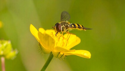 Hoverfly on Buttercup Flower