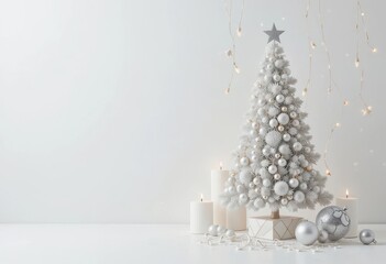  Clean Holiday Design White Background, Subtle Sparkle, Contemporary Style