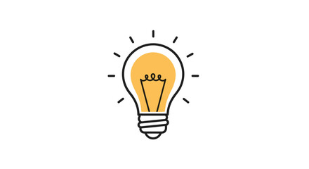 Bright idea glowing lightbulb symbolizing creativity and innovation for business success