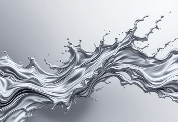  Vector Liquid Silver Splash Dynamic Background featuring molten flowing silver formations and movement.