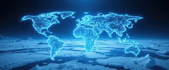  Global network represented by icy connectivity, symbolizing reach resilience.