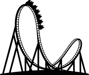 Obraz premium Roller Coaster Silhouette vector illustration