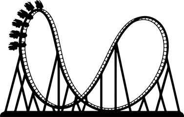Roller Coaster Silhouette vector illustration