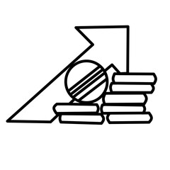 Golden Coins with Upward Arrow Illustration