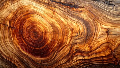 Fototapeta premium Rich, textured wood grain pattern with warm, inviting natural colors and organic lines