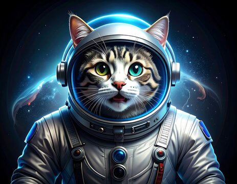 A cat astronaut in space (1)