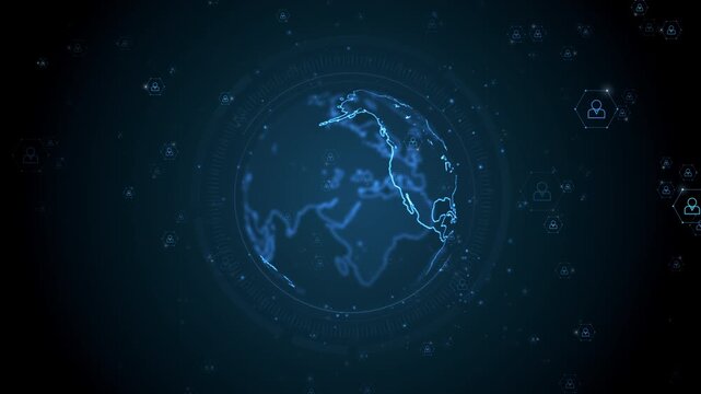 Global Communication Network Business Corporate Technology Particles Digital Background Loop