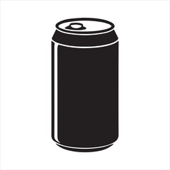  soda can stencil icon silhouette vector illustration