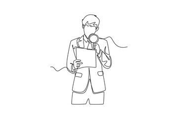 Business Agreement concept. Single line draw design. Vector graphic illustration