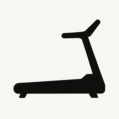 Vector illustration of black treadmill icon for fitness and exercise