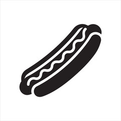  hotdog icon silhouette vector illustration