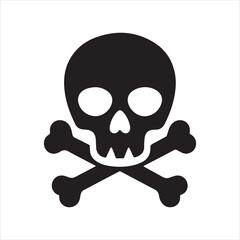  skull bones stencil icon silhouette vector illustration