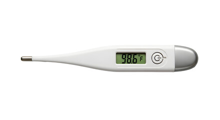 Handheld digital thermometer medical tool battery powered temperature sensor device