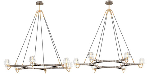 cut out interior modern lamp - with white background - elegant style -minimal Chandelier light