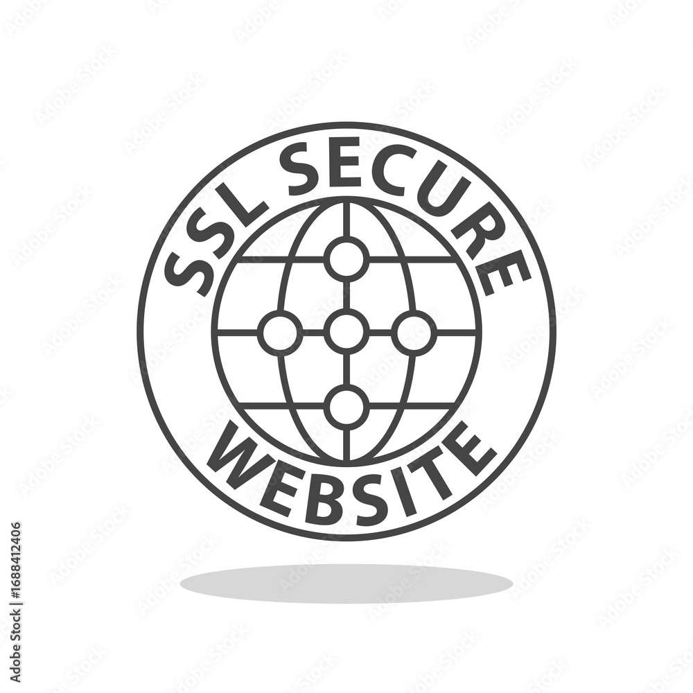 Poster secure ssl website icon with shadow