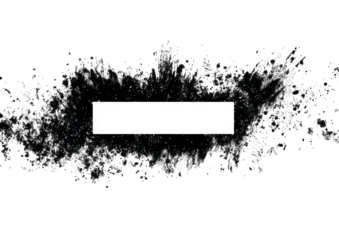 Abstract Black And White Ink Splash With White Rectangular Space