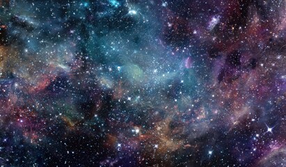 Naklejka premium Cosmic nebula tapestry of vibrant colors